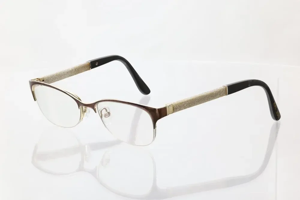 Jimmy Choo JC106 Brown/Silver Eyeglass FRAMES ONLY - FAIR CONDITION